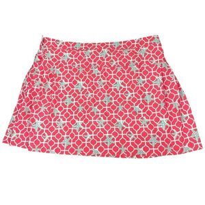 Crown & Ivy Golf sea star print skirt skorts Size 16 coral turquoise pickle ball